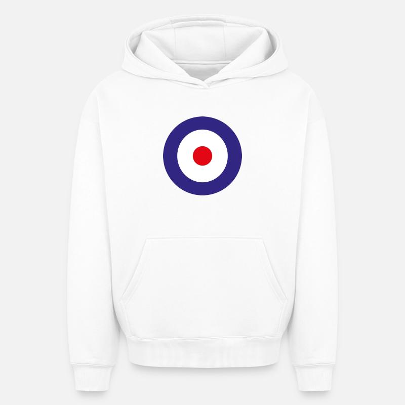 Bouclier d'aviation Angleterre - Sweat à capuche unisexe oversize épais SPREAD - blanc