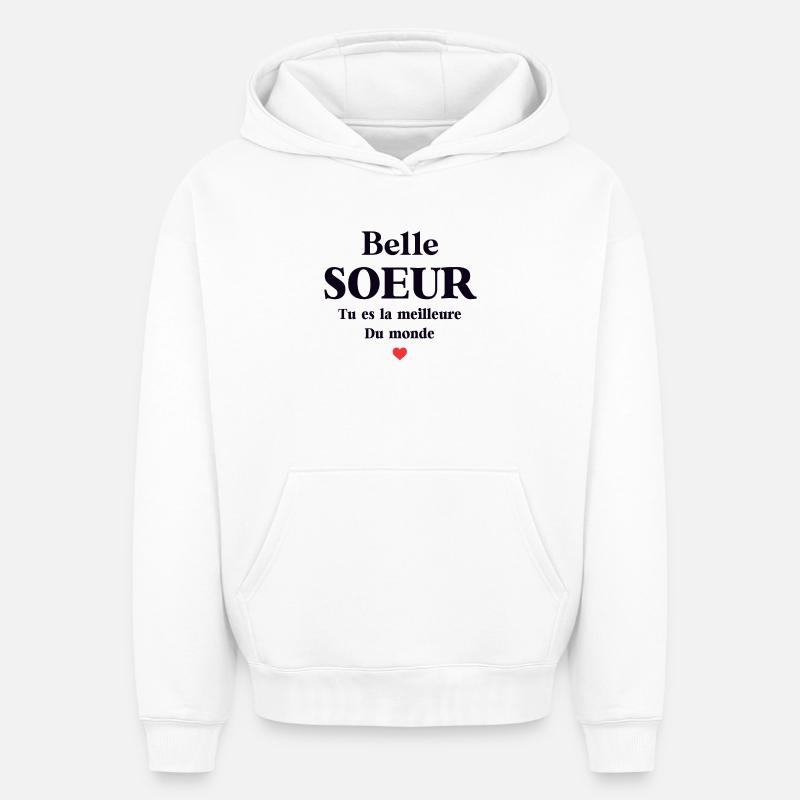 BELLE SŒUR - Sweat à capuche unisexe oversize épais SPREAD - blanc
