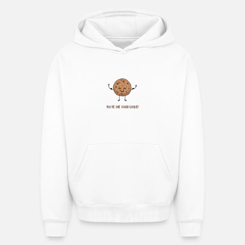 Biscuit - Sweat à capuche unisexe oversize épais SPREAD - blanc