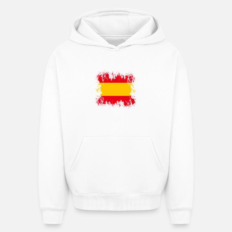 Espagne - Espagne - Sweat à capuche unisexe oversize épais SPREAD - blanc