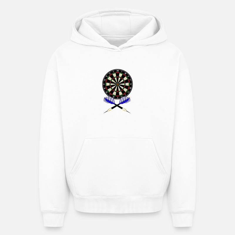 jeu de fléchettes - Sweat à capuche unisexe oversize épais SPREAD - blanc
