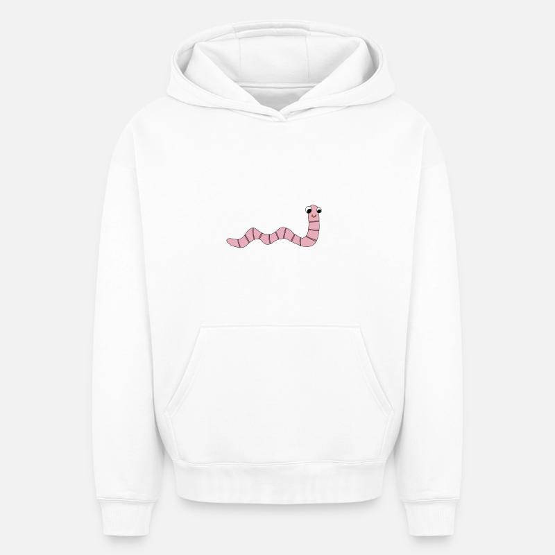Ver de terre *** vierge - Sweat à capuche unisexe oversize épais SPREAD - blanc