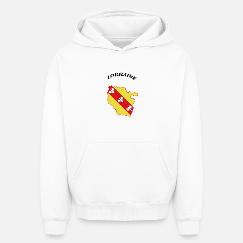 lorraine - Sweat à capuche unisexe oversize épais SPREAD - blanc