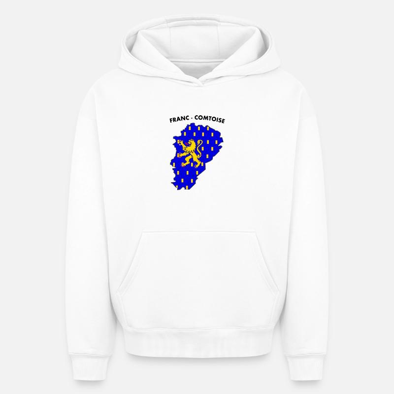 franc-comtoise - Sweat à capuche unisexe oversize épais SPREAD - blanc