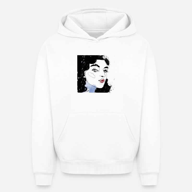 Art - Sweat à capuche unisexe oversize épais SPREAD - blanc