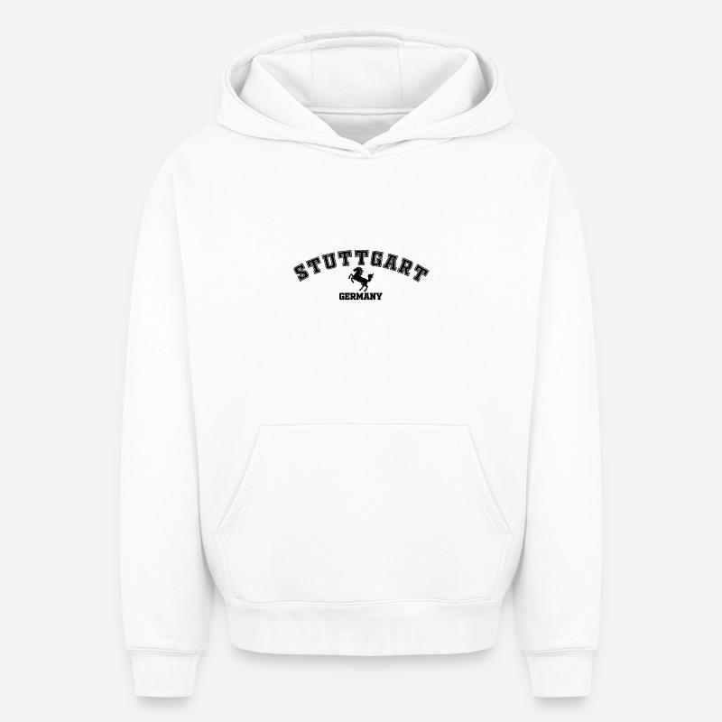 Stuttgart Germany - Sweat à capuche unisexe oversize épais SPREAD - blanc