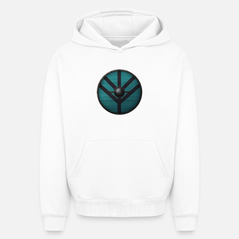 Bouclier Viking - Sweat à capuche unisexe oversize épais SPREAD - blanc