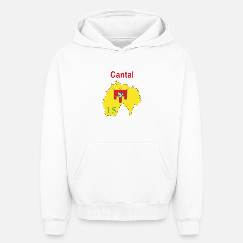 Cantal - Sweat à capuche unisexe oversize épais SPREAD - blanc