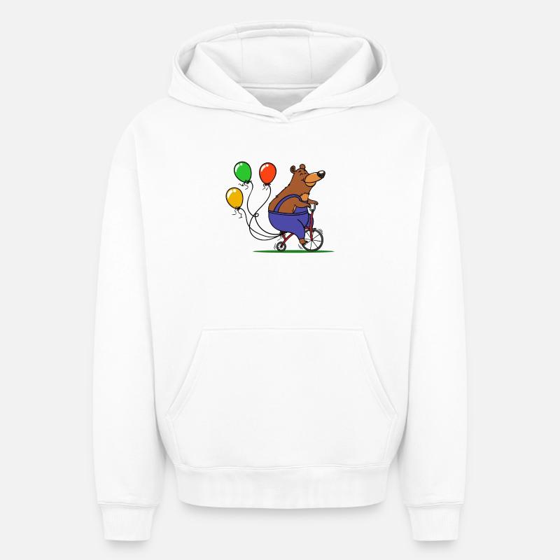 Carnaval de l’ours ballon - Sweat à capuche unisexe oversize épais SPREAD - blanc