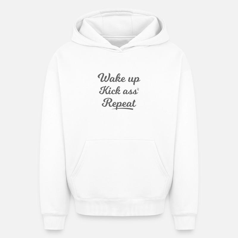 Drôle - Sweat à capuche unisexe oversize épais SPREAD - blanc