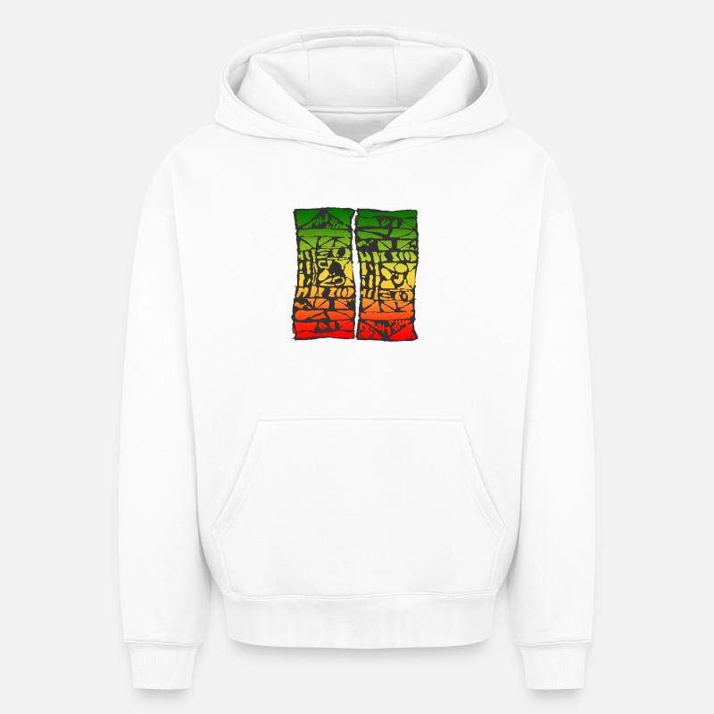 reggae 2907 - Sweat à capuche unisexe oversize épais SPREAD - blanc