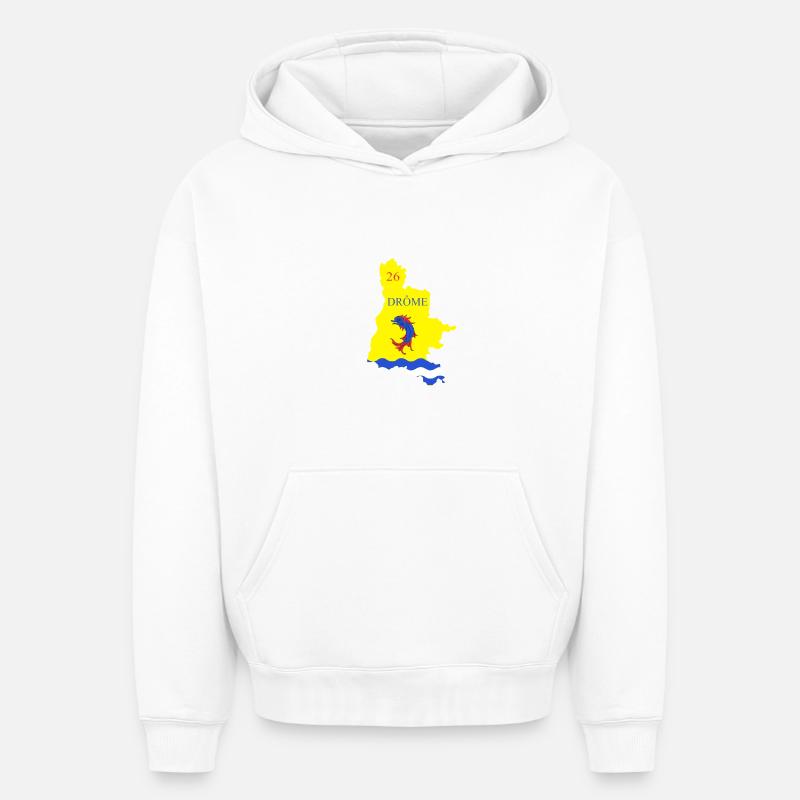 Drôme - Sweat à capuche unisexe oversize épais SPREAD - blanc