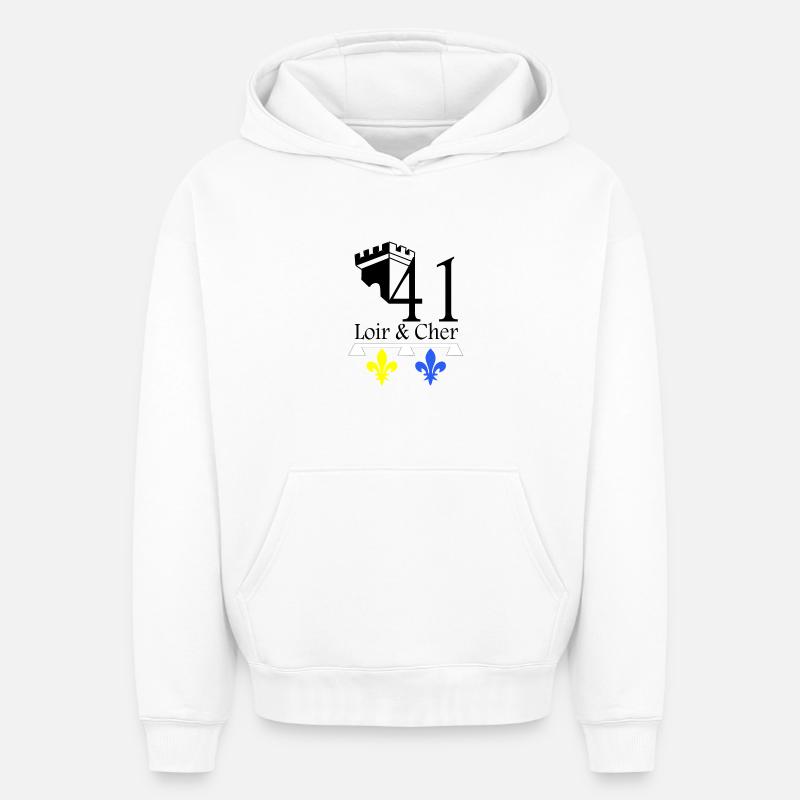 Loir & Cher - Sweat à capuche unisexe oversize épais SPREAD - blanc