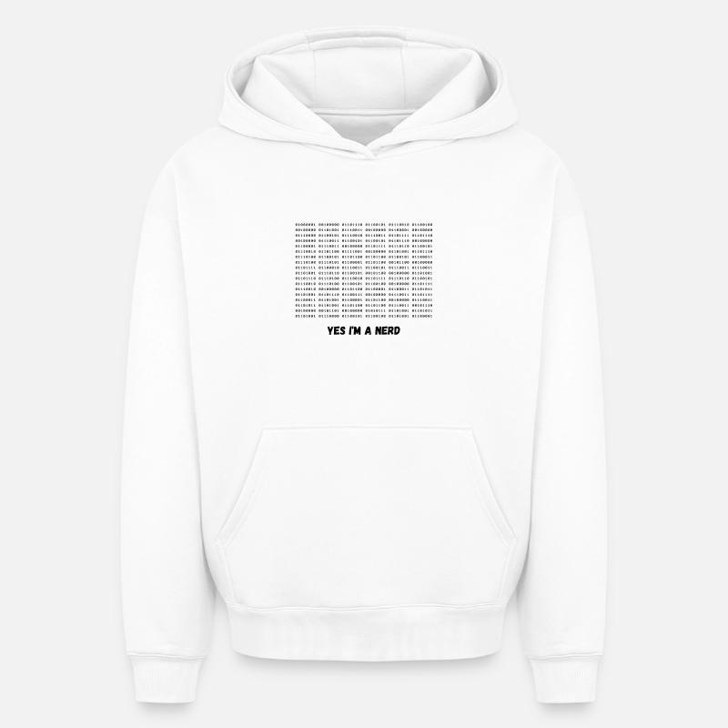 Ich bin ein Nerd - Oversized Heavyweight Unisex Hoodie - Weiß