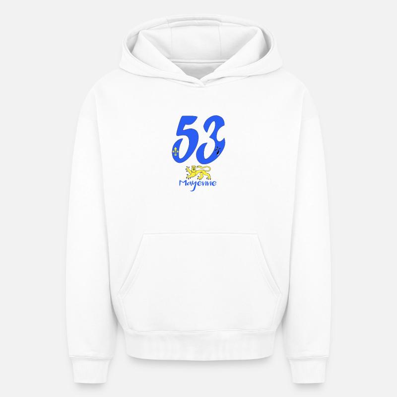 Mayenne - Sweat à capuche unisexe oversize épais SPREAD - blanc