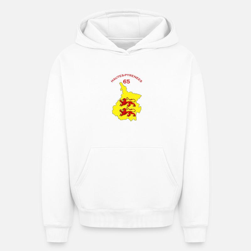 Hautes-pyrénées - Sweat à capuche unisexe oversize épais SPREAD - blanc