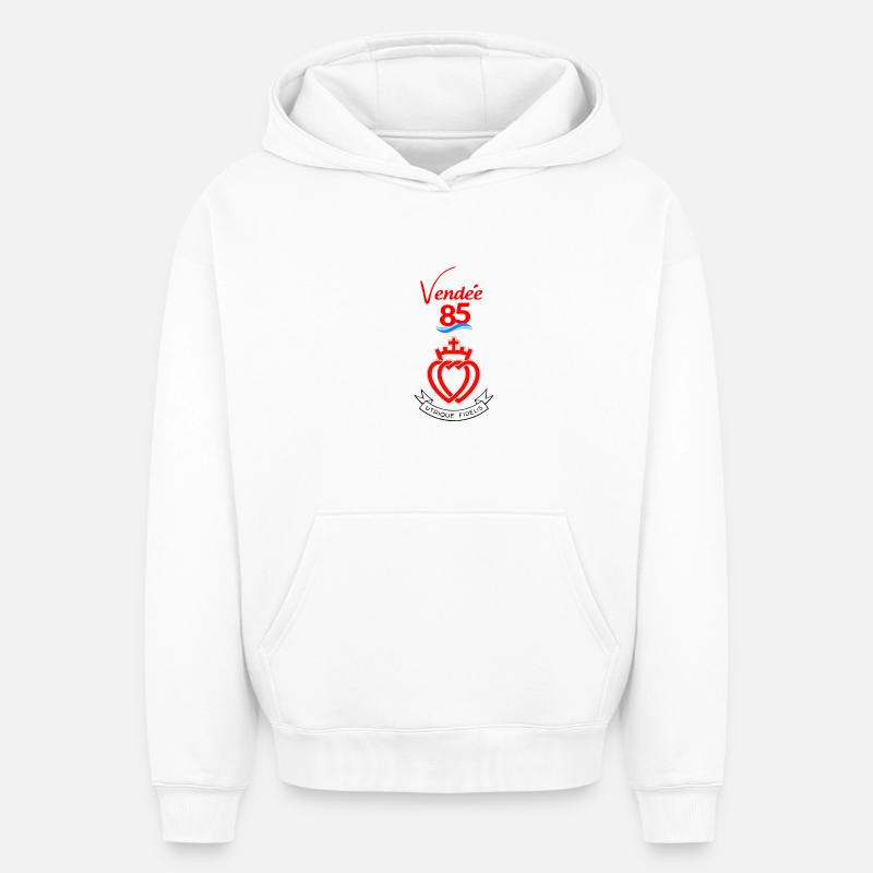 vendée - Sweat à capuche unisexe oversize épais SPREAD - blanc