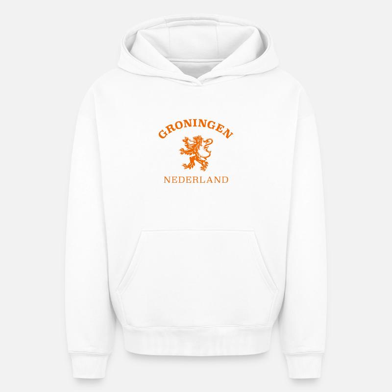 GRONINGEN Nederland, Pays-Bas, Pays-Bas - Sweat à capuche unisexe oversize épais SPREAD - blanc