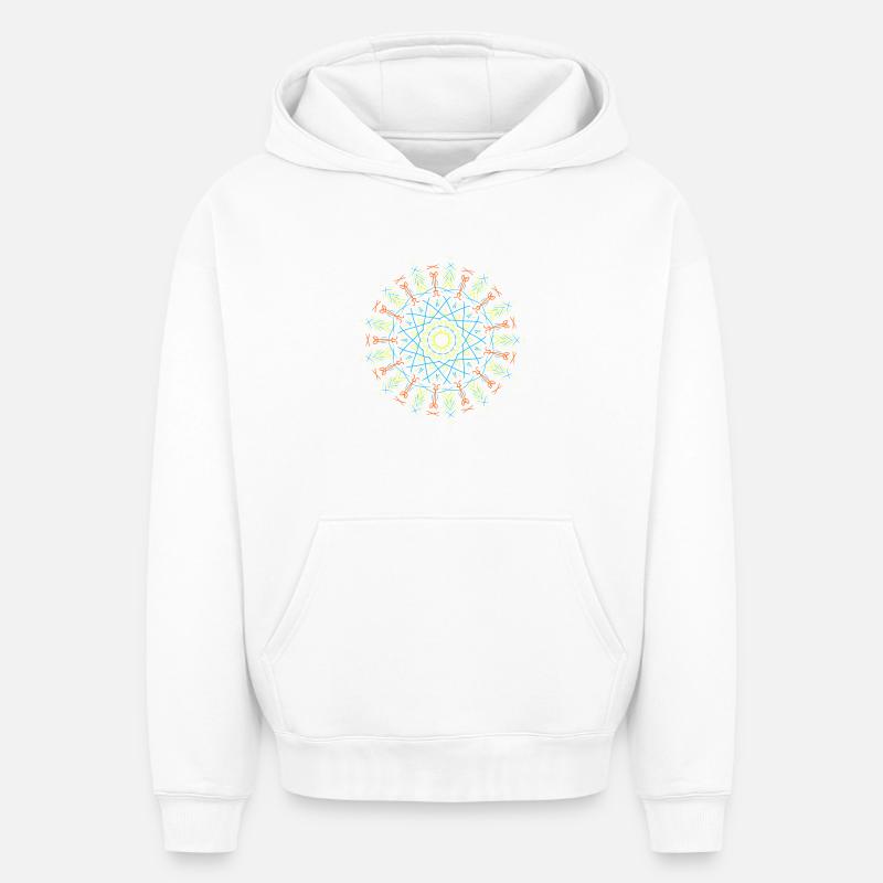 Mandala - Sweat à capuche unisexe oversize épais SPREAD - blanc