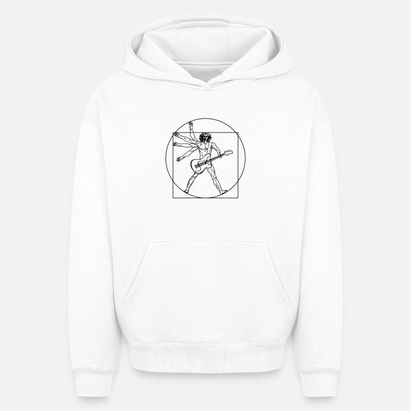 Sparvinci rock - Sweat à capuche unisexe oversize épais SPREAD - blanc