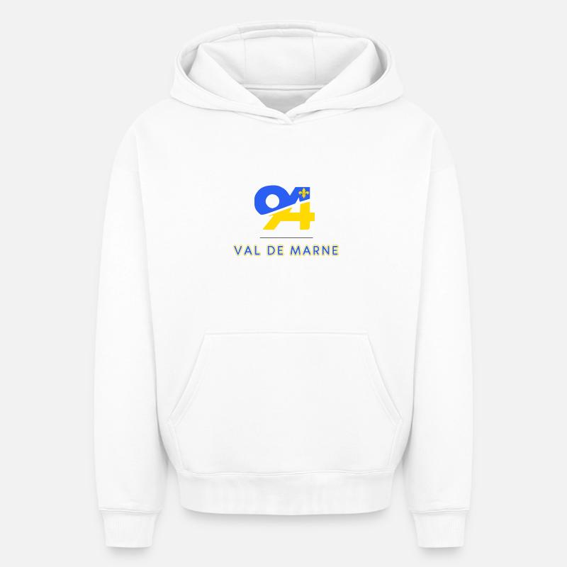 Val de marne - Sweat à capuche unisexe oversize épais SPREAD - blanc