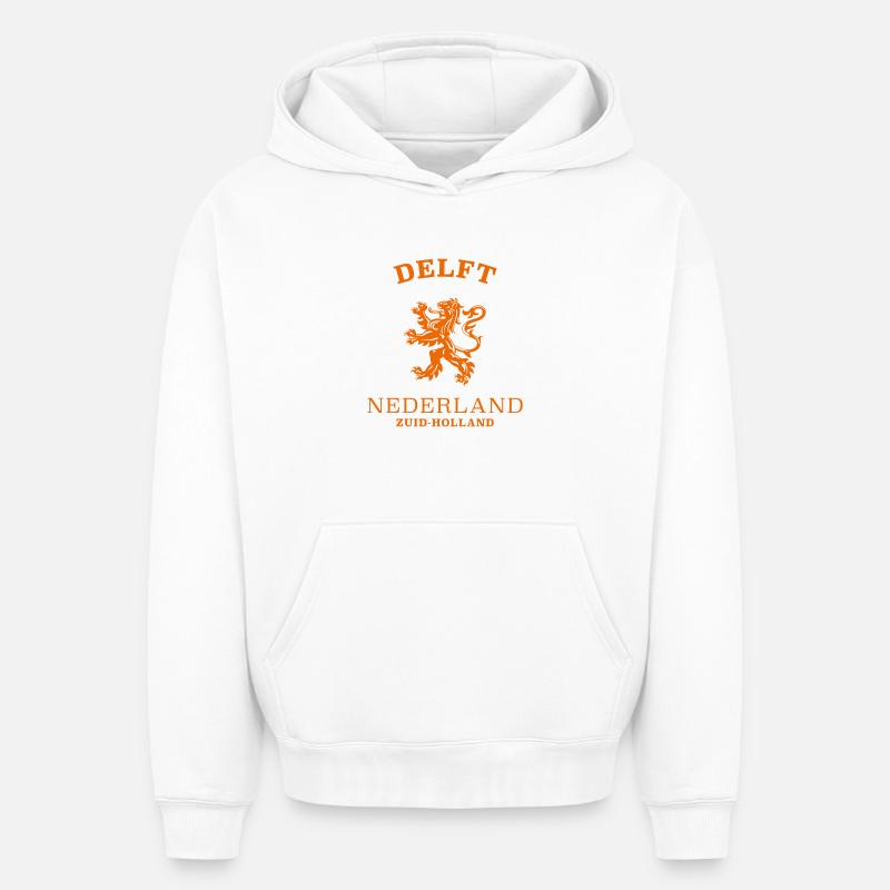 DELFT Niederlande, Pays-Bas - Sweat à capuche unisexe oversize épais SPREAD - blanc