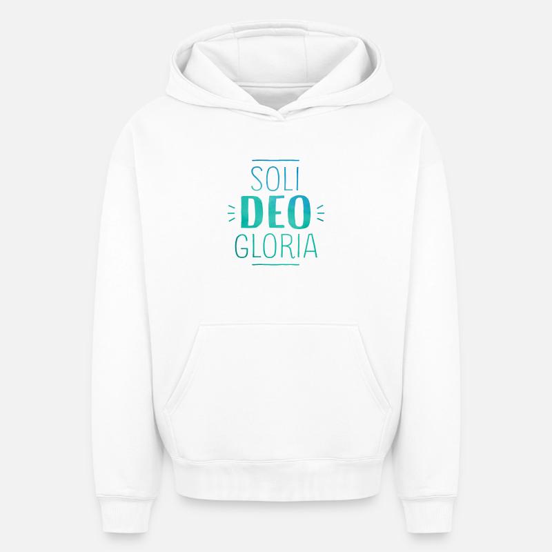 Soli Deo Gloria - Sweat à capuche unisexe oversize épais SPREAD - blanc