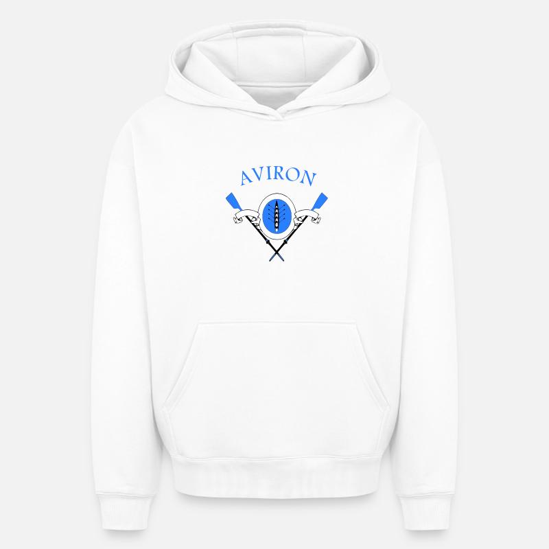 Aviron - Sweat à capuche unisexe oversize épais SPREAD - blanc