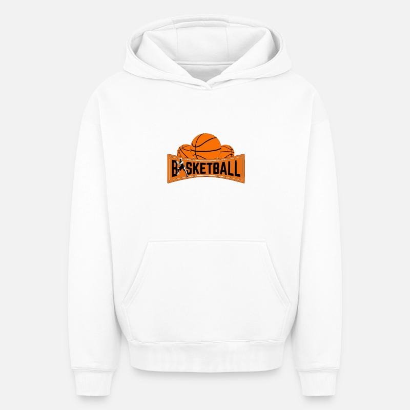 basketball - Sweat à capuche unisexe oversize épais SPREAD - blanc
