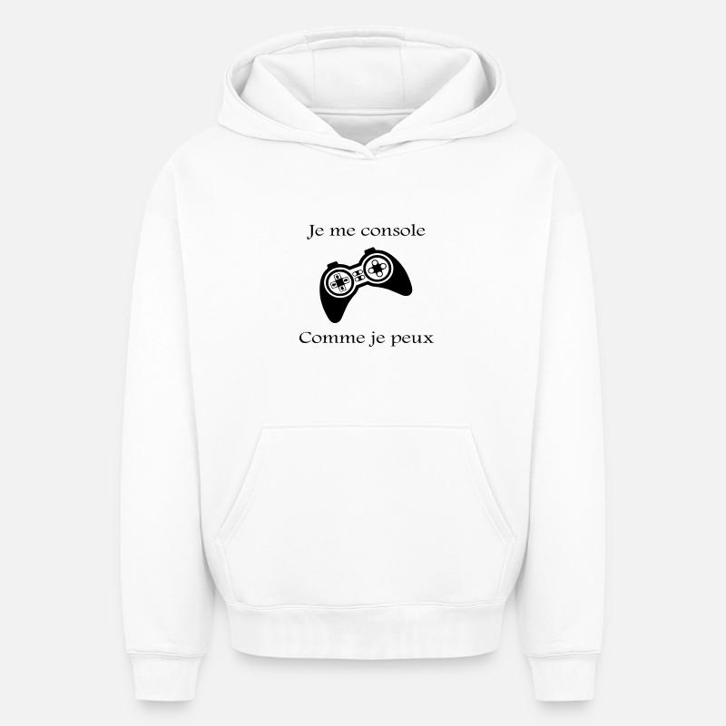 manette de jeu vidéo - Sweat à capuche unisexe oversize épais SPREAD - blanc