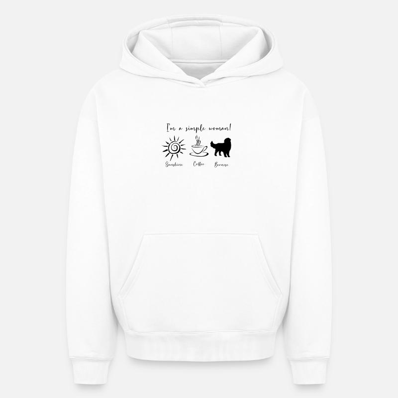 Bouvier bernois - Sweat à capuche unisexe oversize épais SPREAD - blanc