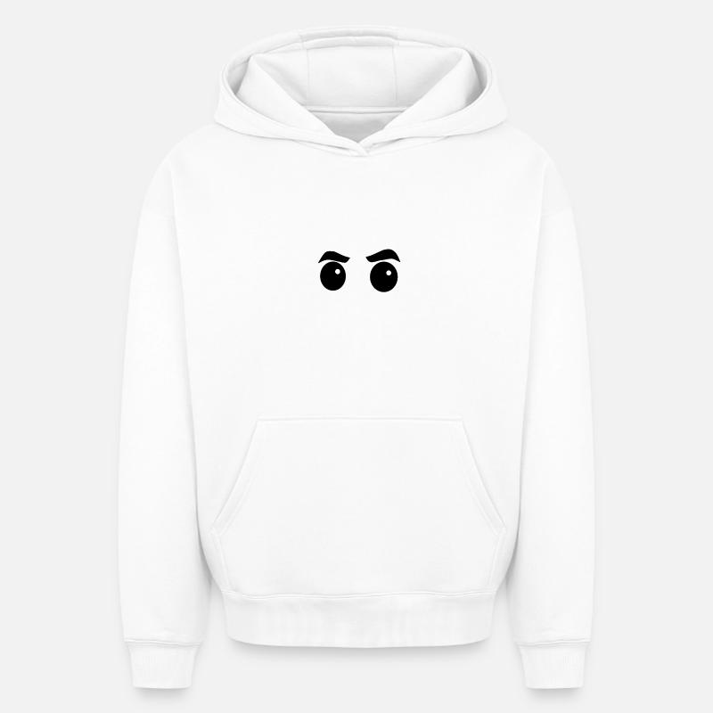 Yeux - Sweat à capuche unisexe oversize épais SPREAD - blanc