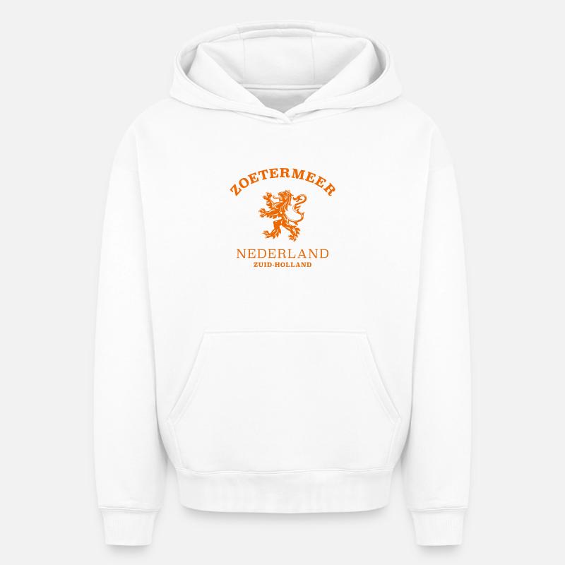ZOETERMEER Niederlande, Pays-Bas - Sweat à capuche unisexe oversize épais SPREAD - blanc