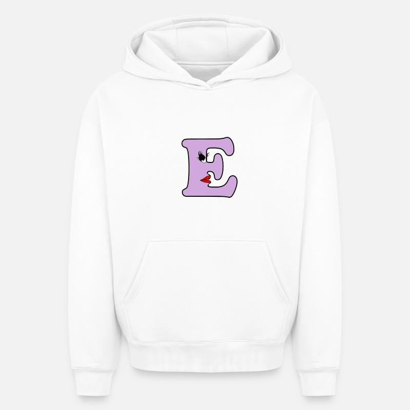 E - Sweat à capuche unisexe oversize épais SPREAD - blanc