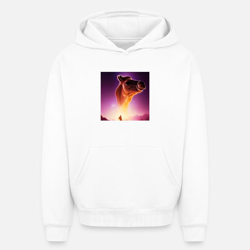 Djinn dromadaire - Sweat à capuche unisexe oversize épais SPREAD - blanc