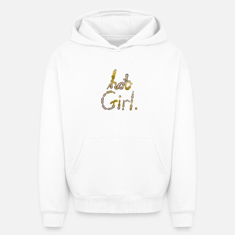 FILLE CHAUDE - Sweat à capuche unisexe oversize épais SPREAD - blanc