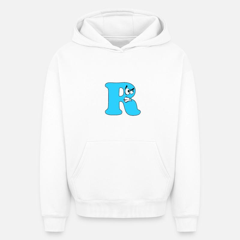 R - Sweat à capuche unisexe oversize épais SPREAD - blanc
