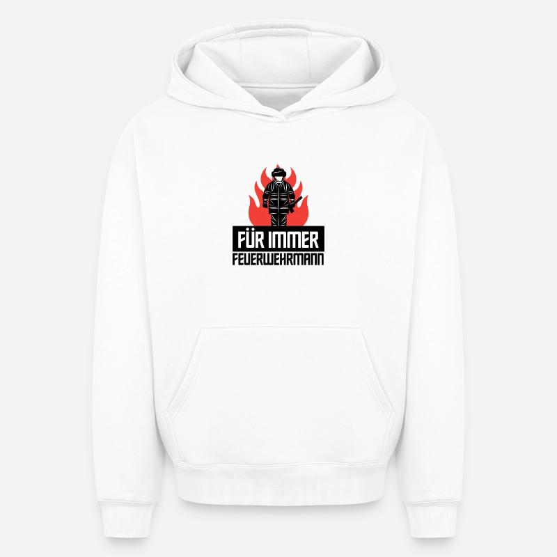 Déclaration du pompier sauveteur - Sweat à capuche unisexe oversize épais SPREAD - blanc