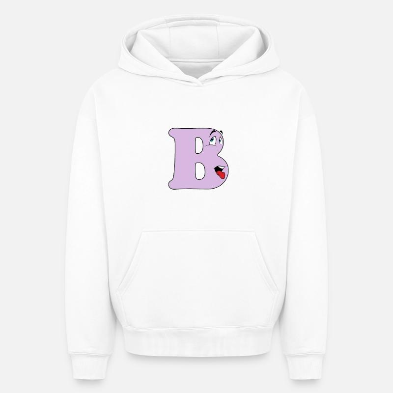 B - Sweat à capuche unisexe oversize épais SPREAD - blanc