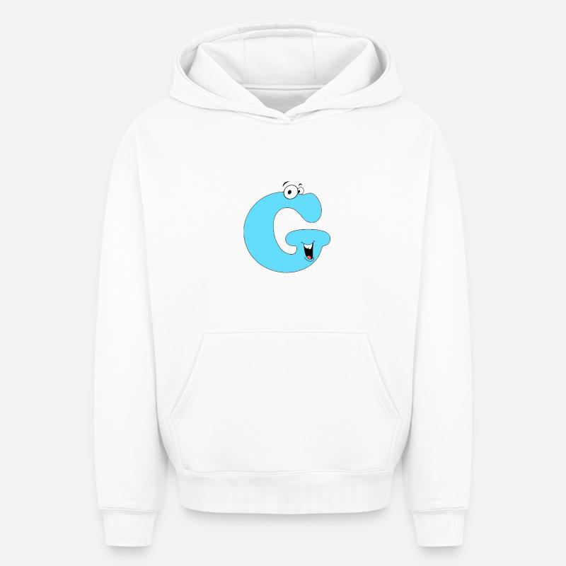 G - Sweat à capuche unisexe oversize épais SPREAD - blanc