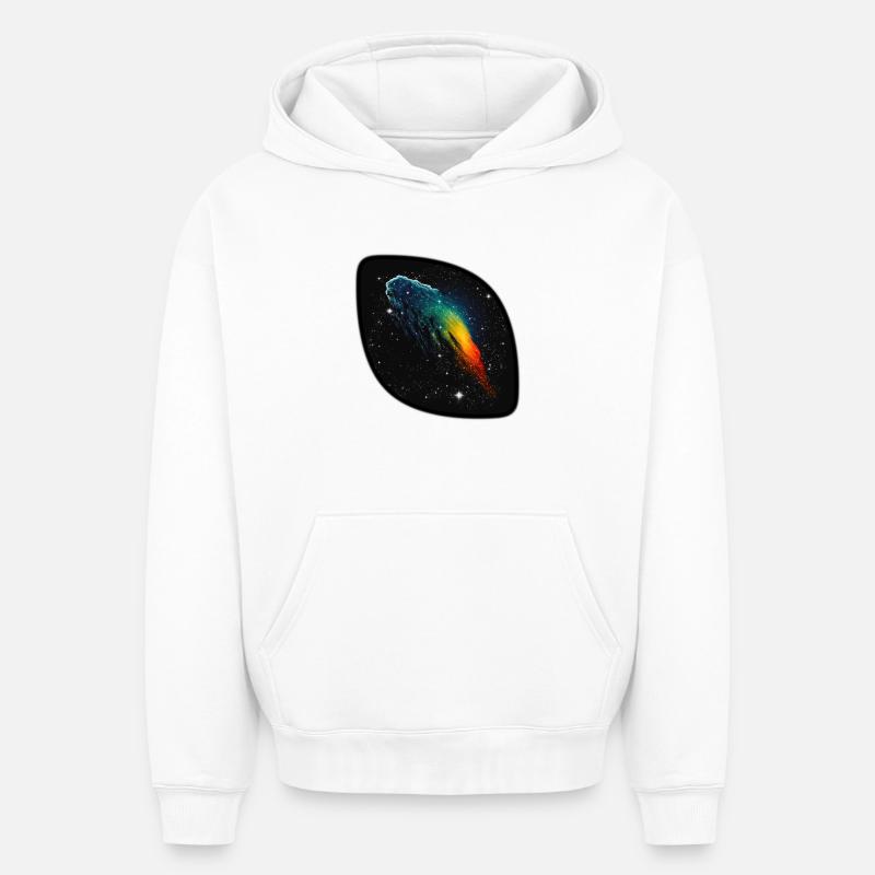 Comète 01 - Sweat à capuche unisexe oversize épais SPREAD - blanc
