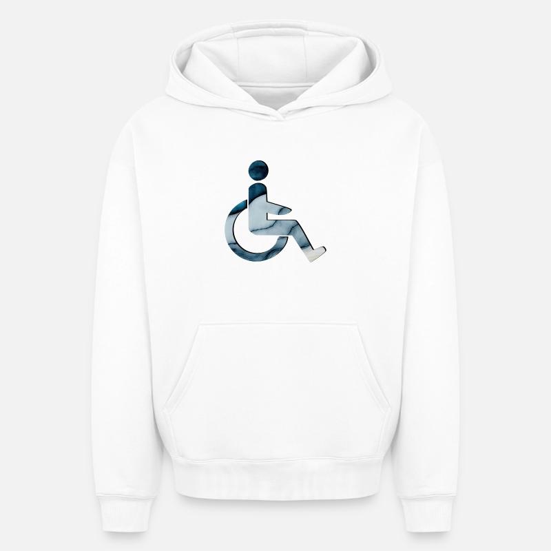 UTILISATEUR DE FAUTEUIL ROULANT - Sweat à capuche unisexe oversize épais SPREAD - blanc