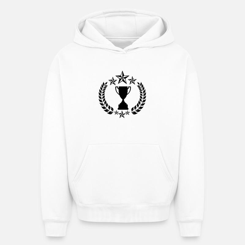 Lorbeerkranzstern oder Pokalsieger - Oversized Heavyweight Unisex Hoodie - Weiß