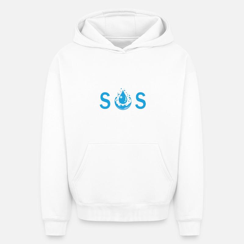S.O.S - Sweat à capuche unisexe oversize épais SPREAD - blanc