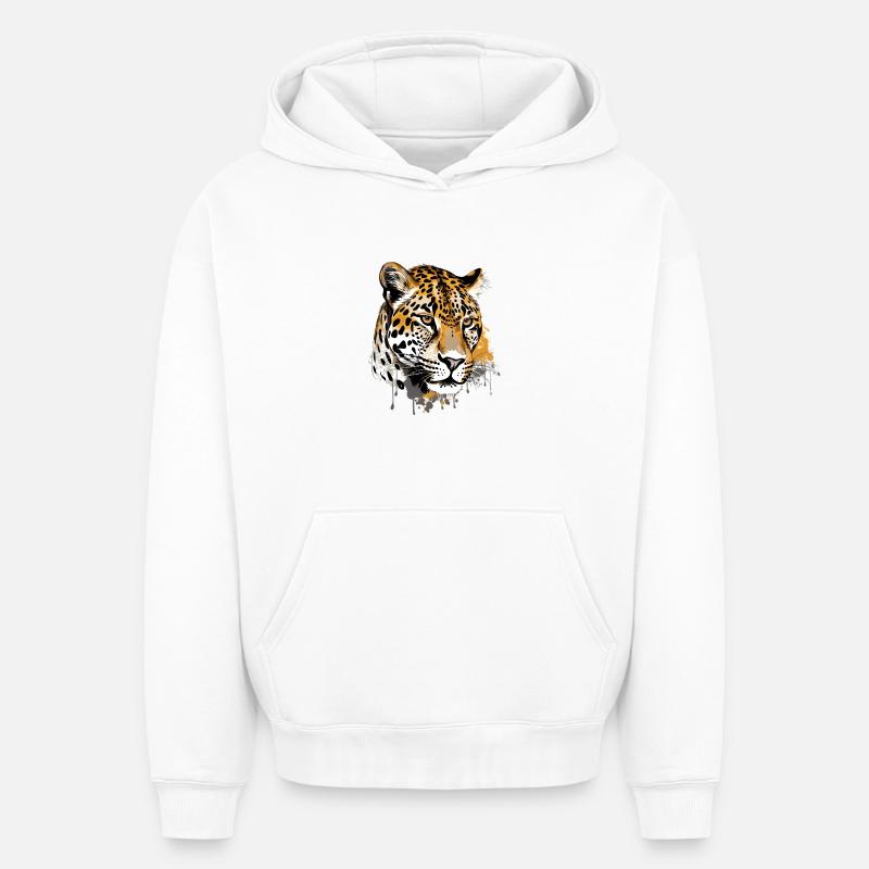 Jaguar - Sweat à capuche unisexe oversize épais SPREAD - blanc