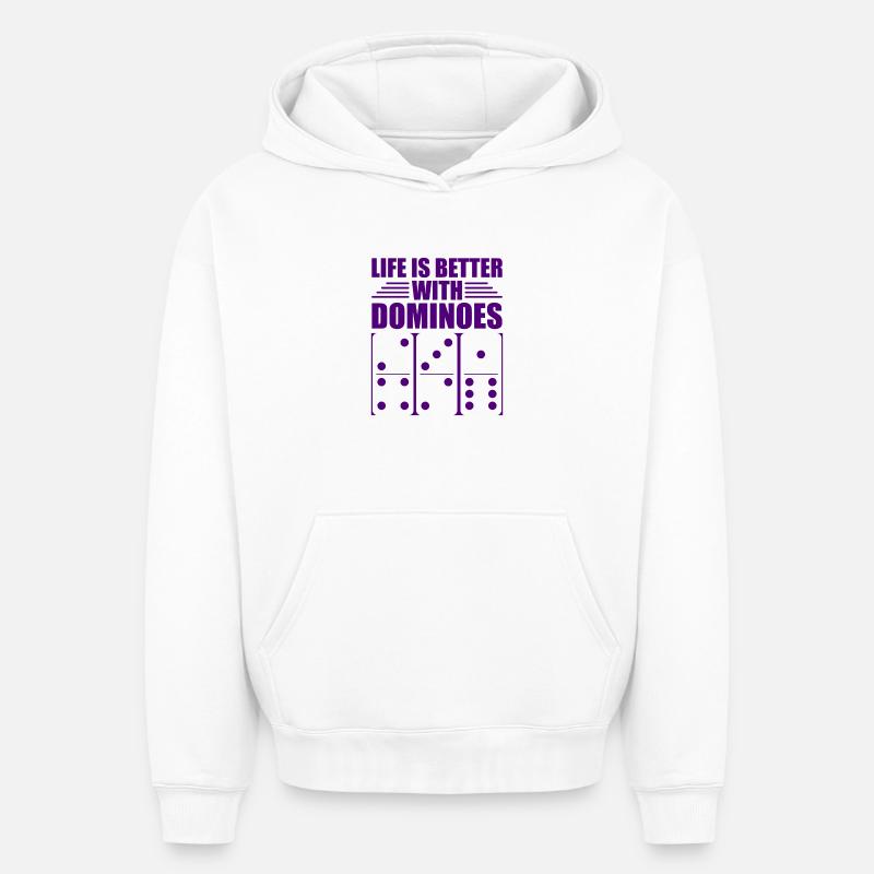 Conception de domino - Sweat à capuche unisexe oversize épais SPREAD - blanc