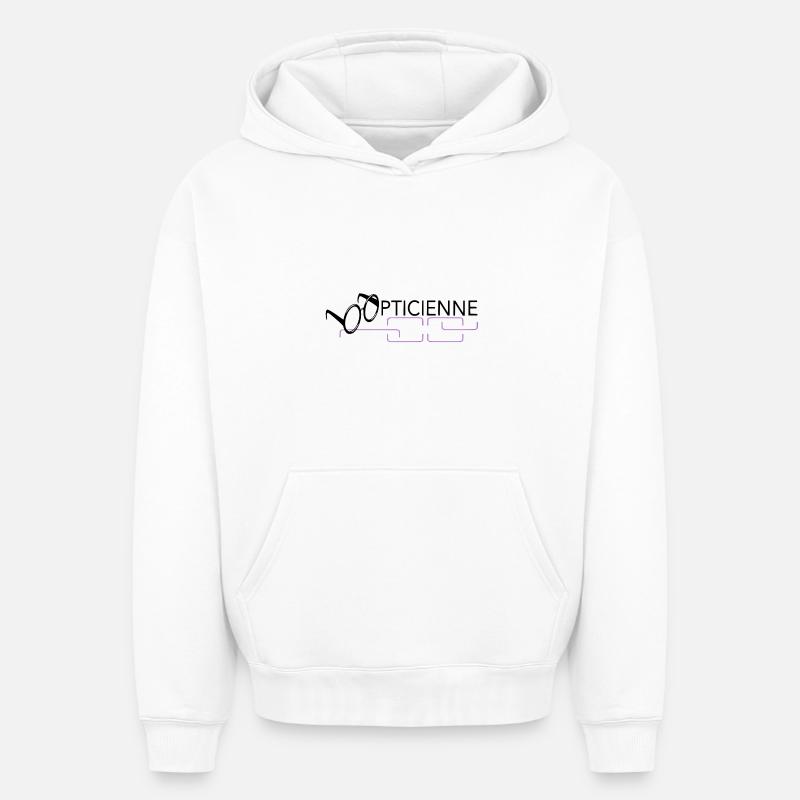 Optitienne - Sweat à capuche unisexe oversize épais SPREAD - blanc