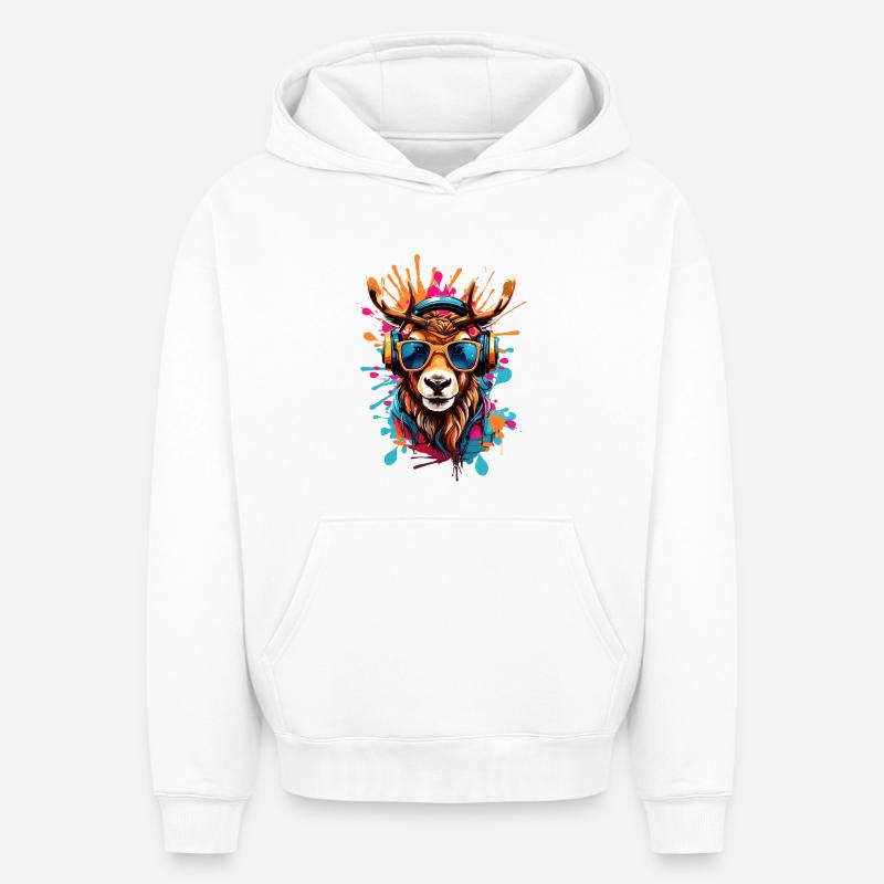 Renne cool - Sweat à capuche unisexe oversize épais SPREAD - blanc