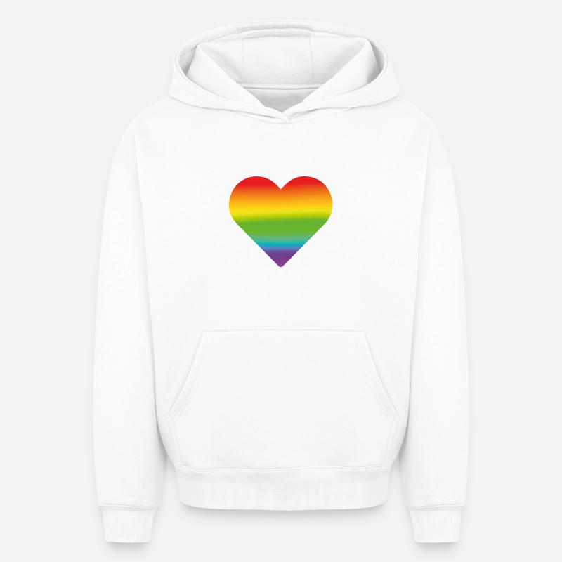 Égalité - Sweat à capuche unisexe oversize épais SPREAD - blanc
