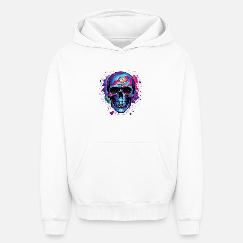 Nébuleuse du Crâne de Psyché - Sweat à capuche unisexe oversize épais SPREAD - blanc